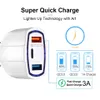 35W 7A 3 Ports Car Charger Type C And USB Charger QC 3.0 With Qualcomm Quick Charge 3.0 Technology For Mobile Phone GPS Power Bank Tablet P with Box