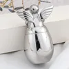 316L rostfritt stål Angel Wing Pendant Urns kan öppna Ashes Holder Cremation Urn Memorial Keepsakes Jar for Men Women Pets Pets