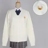 Kläduppsättningar broderi månmönster kvinnor jk skol uniform japan preppy stil söt tröja knitkläder korea flickor avslappnad cardigansclothing