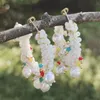 Pearl Empolished pärlör örhänge för kvinnor uttalande handgjorda färgglada pärlhoppar örhängen trendiga smycken tillbehör