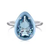 Söt färgglad diamantdesignerring för kvinna 925 Sterling Silver Heart Drop Pink Blue 5A Zirconia Teen Girls Friend Gold Rings Jewelry Christmas Gift Box Storlek 6-9