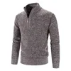 Maglioni da uomo Maglioni lavorati a maglia spessi e caldi da uomo Autunno solido Dolcevita a maniche lunghe Mezza zip in pile Cappotto comodo invernale Maschile