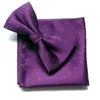 Fashion Solid Gold Mens Silk Bow Ties For Men Bowtie With Match Pocket Square 2pcs Set 8CM Colour Cravate CR052 W220323