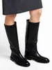 BootsQUTAA 2023 Ins marque de mode femmes bottes hautes talons carrés moto bottes longues chaudes en cuir véritable chaussures décontractées 34-42 G220813