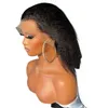 Brazylijska naturalna czarna 180 -gęstość 26 -calowa krótka prosta miękka koronkowa peruka dla kobiet z włosami dziecięcymi Naturalna linia włosów 1056159
