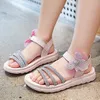 Sandali open-toe moda per bambini 2022 Estate nuove ragazze coreano PU strass farfalla bambini vestono scarpe per spettacoli di nozze festa G220523