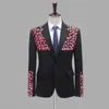 Moda colorida lantejoulas retalhos blazer jaqueta homens marca um botão entalhado lapela festa de casamento traje de baile homme 4xl 220815