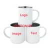 Tasse à thé en acier inoxydable personnaliser tasse bricolage tasse imprimer Image texte 300 ML cadeaux ustensiles de cuisine bouteille à boire tasse à café en métal 220608