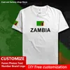 République de Zambie coton t-shirt personnalisé Jersey Fans bricolage nom numéro marque mode Hip Hop lâche décontracté t-shirt ZMB 220616gx