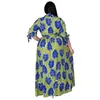 Plus size jurken xl-5xl herfstkleding voor vrouwen 2022 mode half mouw printen casual lange jurk groothandel dropshoppingplus