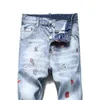 Men's Jeans Summer Men's Denim Pants Printing Trousers Micro-elastic Mid-waist Youth Casual Blue Cottonropa Hombre Pantalones HombreMen'