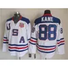 Wskt 2010 Team USA Hockey Jerseys 9 Zach Parise 88 Patrick Kane 81 Phil Kessel 28 Brian Rafalski 39 Miller 15 Langenbrunner Sticthed Bleu Blanc