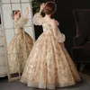 Girl039s Dresses Long Sleeve Champagne Girls Pageant Gown Off The Shoulder Flower Girl Dress Sequined Tulle Lace First Communio9260510