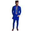 Men's Tracksuits Men Long Top And Pants Sets African Wax Print 2 Pieces Shirts For Traditional Style WY3279Men's