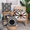 Boho Ethnic Style Woven Tufted Throw Pillow Case 3D Embroidery Black Orange Geometric Pattern Decorative Cushion Cover f CX220331247Y