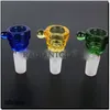 Glass Funnel 14mm bowls Smoking Bong Slider Herb Holder with 6 Holes Honeycomb Screen for hookahs accessories