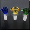 Tigelas de 14 mm de funil de vidro fumando bong slider Herb titer com 6 buracos teats honeycomb para acessórios de cachimbo de cachimbo