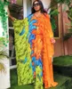 Etnische kledingstijl African Dames Dashiki Abaya Fashion Chiffon Fabrics Print lange jurk gratis maat broek Tweede stuk setThnic