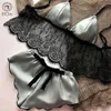 Pigiama Leechee per donna Pigiama sexy in raso Set comodo abbigliamento per la casa senza maniche reggiseno carino e pantaloncini scollo a V indumenti da notte 220516