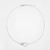 Andywen 925 Sterling Silver Gold Three Circel Circel Neccel Collar Rock Punk Collar Simple Slim Jewelry per donne 220702