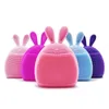 Brosse de nettoyage du visage en Silicone en forme de lapin mignon, brosses de lavage du visage, nettoyeur de pores, exfoliant, gommage du visage, outils de soins de la peau 059