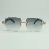 lunettes de soleil à diamants moyens 3524014 avec pieds en bois bleu naturel et verres taillés de 58 mm