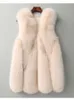 ZADORIN Nuovo arrivo lungo gilet di pelliccia sintetica soffice giacca cappotti donna sottile cappotto di pelliccia sintetica patchwork di alta qualità gilet di pelliccia finta T220716
