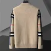 2022 Inglaterra estilo homem Zipped jackled cardigan marca de moda plaid designer cardigan plus size size jacket color knit g22801