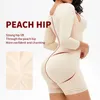 Damesjaberse dames shapewear lange mouw verstelbare suspener gespierde rits taille trainer billen strakke body vormgevende kleding korsetvrouwen