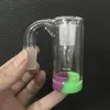 Cachimbos de vidro 14mm coletor de cinzas cachimbo de água acessórios com 10 ml colorido recipiente de silicone recuperador masculino feminino ashcatcher para bong dab rig quartzo banger