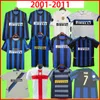 Retro Soccer Jerseys Inter 01 02 04 05 07 08 09 10 11 Figo Sneijder Milito Milans Ibrahimouic Vintage Football Shirt 2001 2002 2003 2004 2005 2007 2008 2008 2011