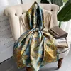 Satin Long Silk Scarves Women Fashion 180x90cm Beach Handduk Fyra säsonger Luxury Fjäril Tryck Bandannas sjalar