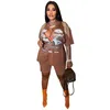 夏のトラックスーツ女性のヒップホップの服装ストリートウェア服半袖タッセルスプリットTシャツ+ショートパンツ2個セットカジュアルマッチングセット7483