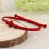 Bracelets porte-bonheur fait à la main chanceux corde rouge noeud réglable tissé chaîne Bracelet pour femmes cadeauxCharme Inte22