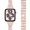 Substituição de pulseira de zircão premium para a série de relógios Apple 7 6 5 4 3 SE BAPA DE DIREVHO DE BAMBOO 41mm 44mm 45mm