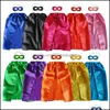 Themakostuumkostuums cosplay kleding 20 inch gewoon superheld cape en mask single layer veter-up 10 kleuren optie voor kinderen van 1-4 jaar ha