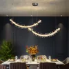 Nya pendellampor Diamond Crystal Bar Chandelier Creative Design Hängande LED -lampor Krombelysningschassi för matsal vardagsrumskök