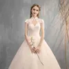 Autres robes de mariée Ezkuntza 2022 Vintage chinois col haut luxe robe de champagne dentelle broderie fleur jusqu'à princesse robe de mariéeAutre