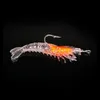 4 PCs/Set Luminous Shrimp Fake Baits Soft Simulation Prawn Lure Fishy Smell Artificial Trout Bait with Single Hook Fishing Tools