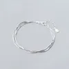 Łańcuch Link 2022 Fashion 925 Sterling Silver Multilayers Snake Bracelets for Women Jewelry Girl's Birthday Gift