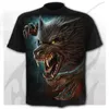 Werewolf Pattern Mens T-shirts Mens Punk Style 3D Shirts O-Neck T-shirt Summer Fashion Tops Boy Clothing Large Size Streetwear 220504