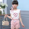 Mädchen Kleidung Set Sommer Cartoon Weste Kurze Hosen 2 PCS Kinder Kleidung Für Teen Kinder 8 10 12 14 jahr 220620