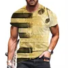 Men's T-Shirts Cotton T-Shirt Men Clothes Summer 2022 European American Fashion O-Neck Short-Sleeve Digital 3D Printed Guitar Tops