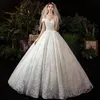 Andere Brautkleider Kleid 2022 Vestido De Noiva Elegantes U-Boot-Ausschnitt-Kleid mit Zug Prinzessin Luxus Spitze Robe Mariee