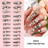 FALSE NAILS 24PCS Spring Summer Design Seamless Fake Tips T Shaped Full Cover for Extension Manicures Tools 0616