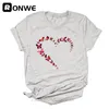 Vrouwen vlinder liefde hart mode 90s zwarte t -shirt meisje harajuku 90s witte kleding vrouwelijke grafische top teedrop schip 220526