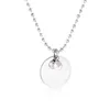 Pendant Necklaces Round Pendants With Imitation Pearl For Women/Girl Stainless Steel Bead Chain Party Collares MujerPendant