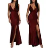 Mode Nouveau sexy slims femmes robes de soirée 2023 été split chemises à bretelles spaghetti pour femmes belle robe à manches longues simple mince 10940