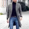 Cappotto di lana da uomo scozzese in misto lana da uomo Cappotto lungo da uomo di media lunghezza alla moda invernale T220810