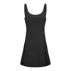 LU-301 Yoga Dress Gym Clothers Women Anti Light Tennis تنورة مرنة مرنة مرنة رياضة مريحة في الهواء الطلق بدلة دبابة مع حمالة صدر